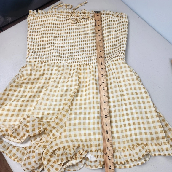 Altard State Gingham Spaghetti Strap Lined Romper Size M - Picture 15 of 16
